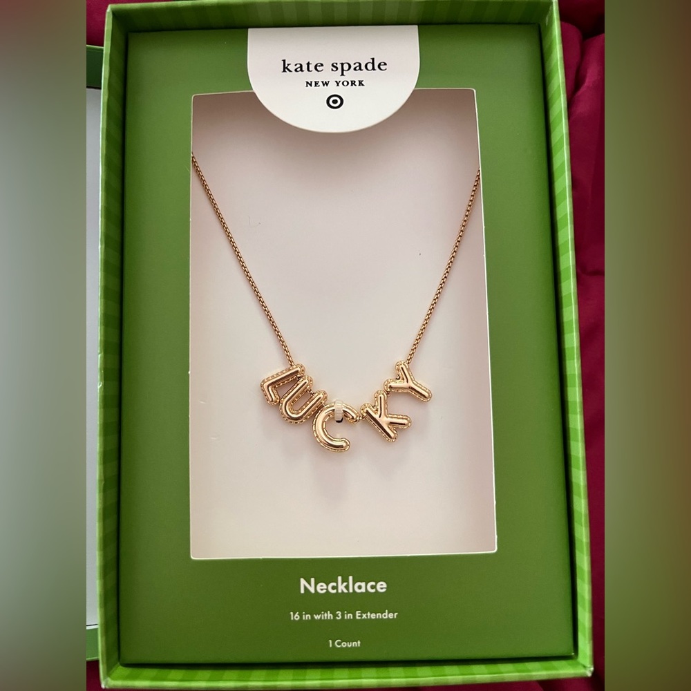 Kate Spade “LUCKY” Necklace NIB SOLD OUT IN STORES Great gift!